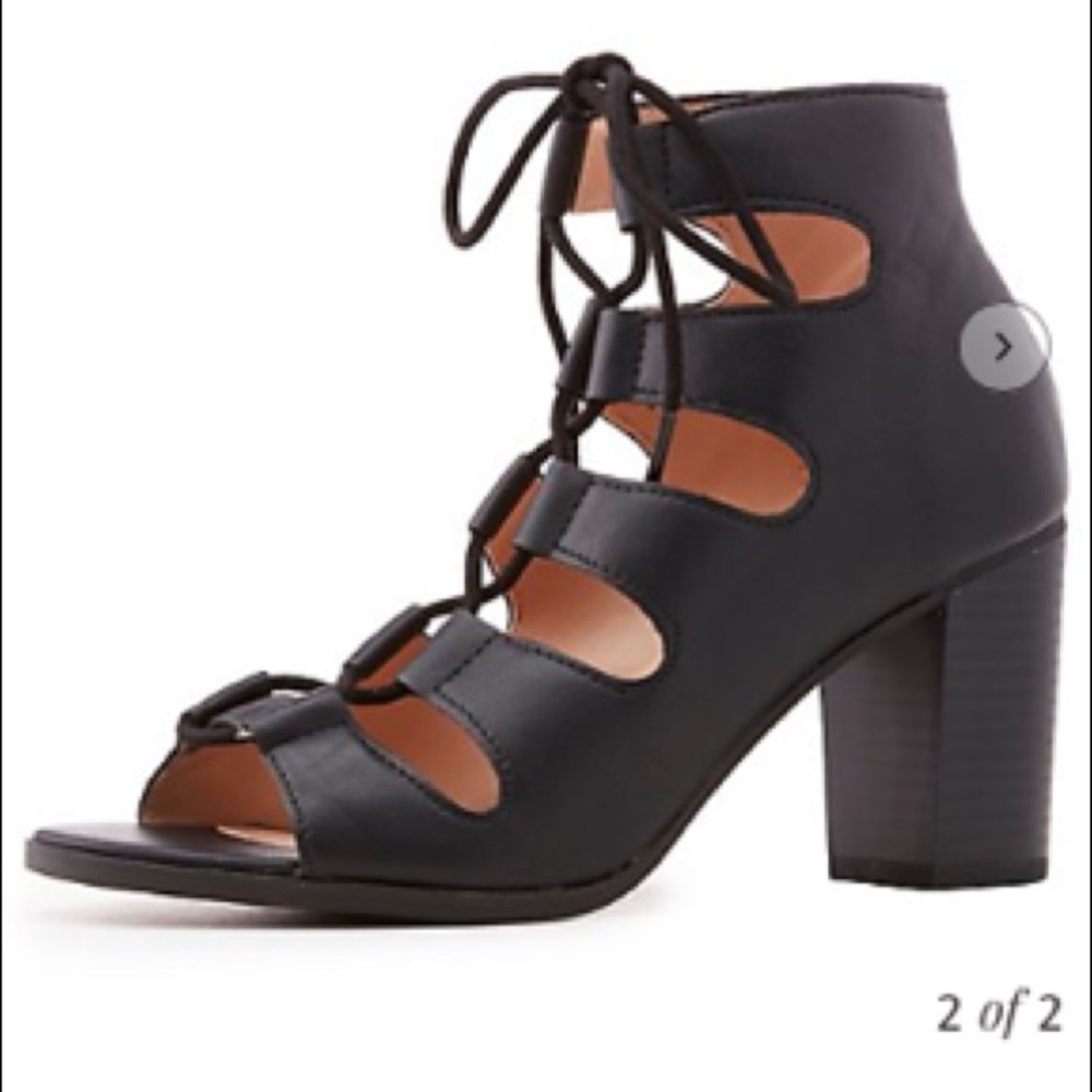 Misguided black platform heels